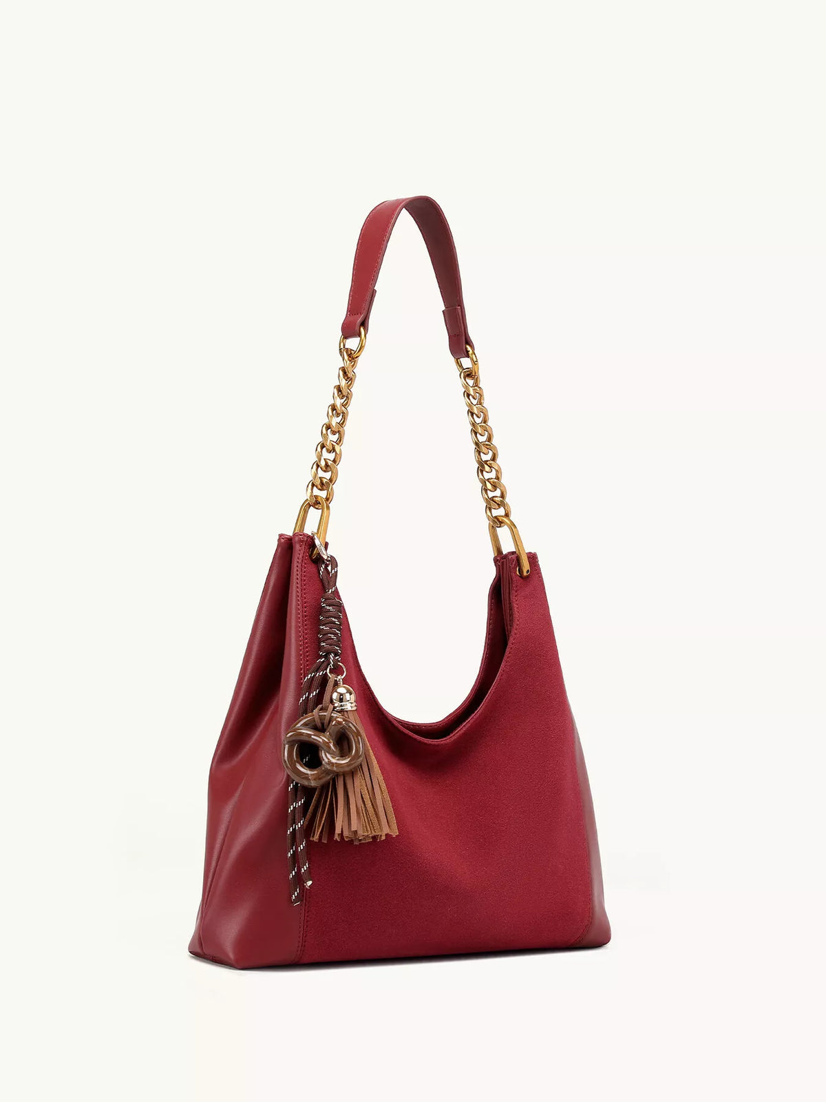 Chain Strap Tassel Charm Shoulder Bag
