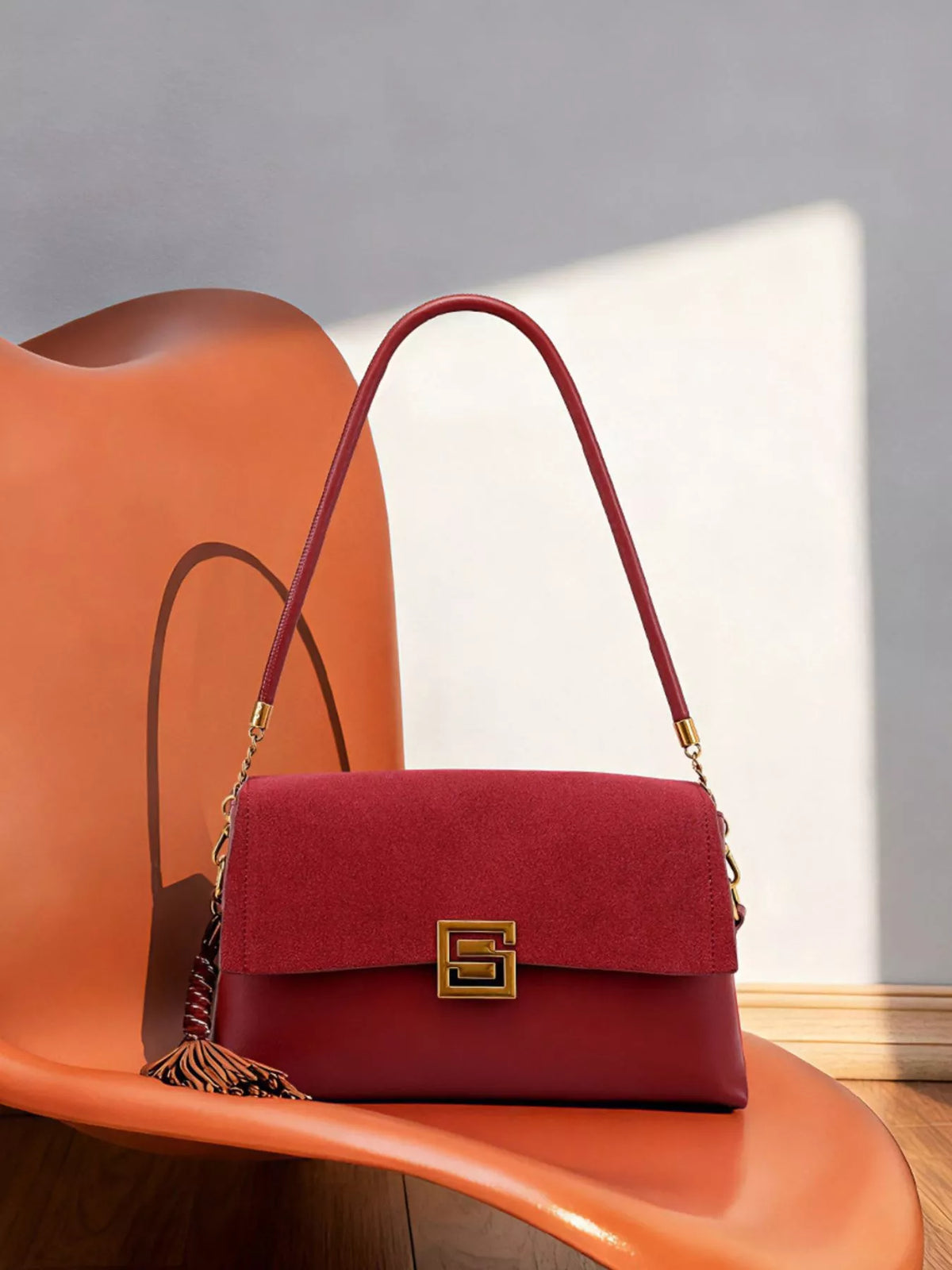 Gold-Tone Hardware Crossbody Bag