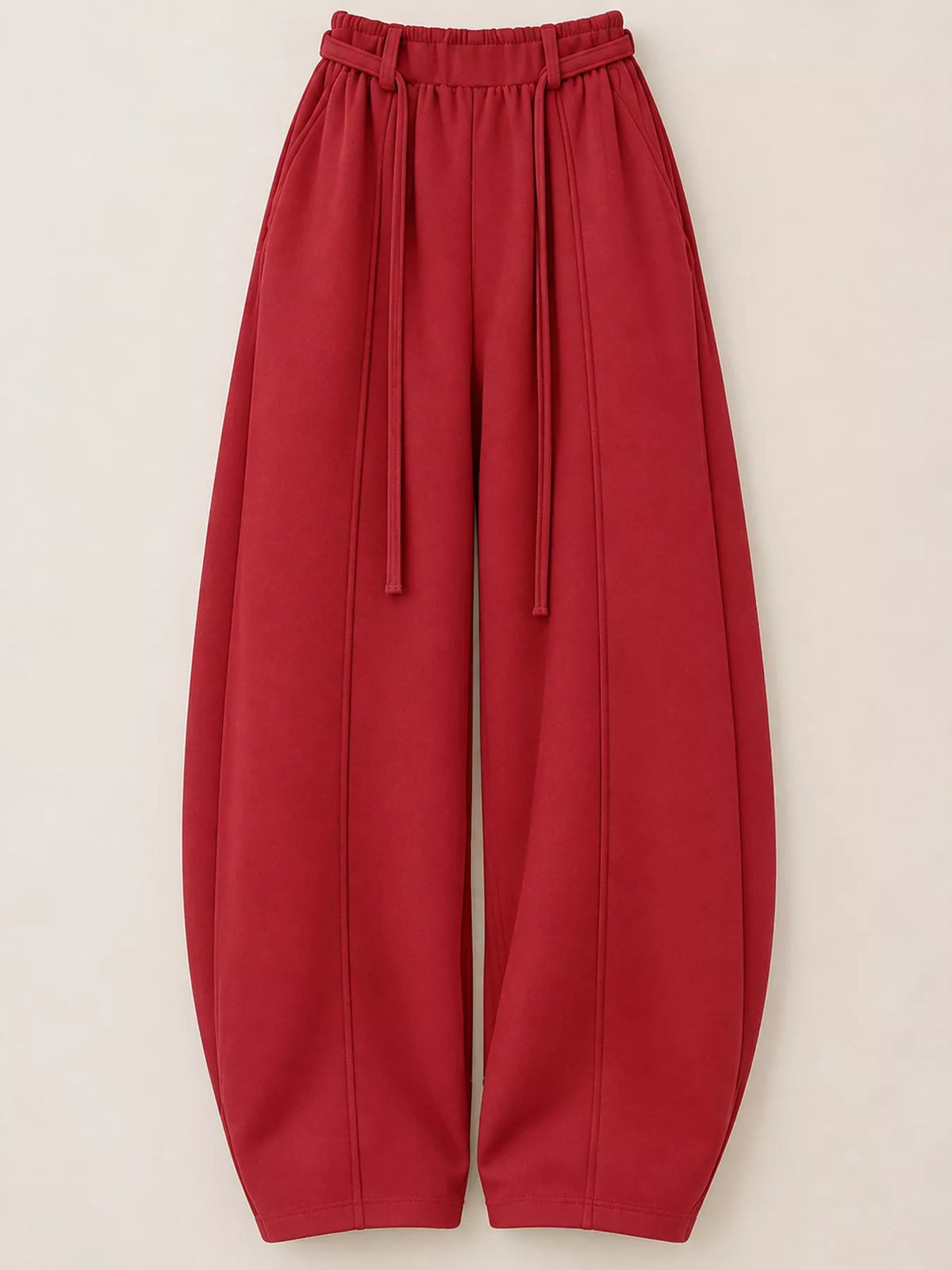 Drawstring Wide-Leg Casual Pants