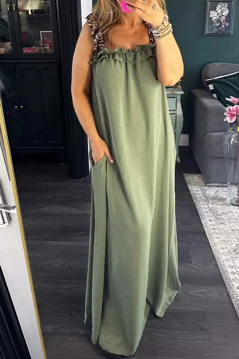 Full Size Ruffled Strap Flowy Maxi Dress Plus Size