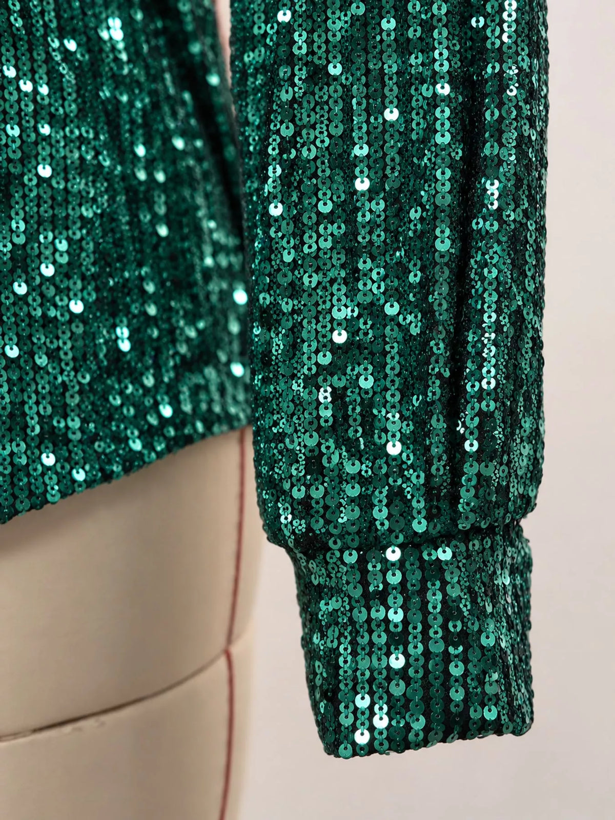 Full Size Sequin Button Up Long Sleeve Shirt Plus Size