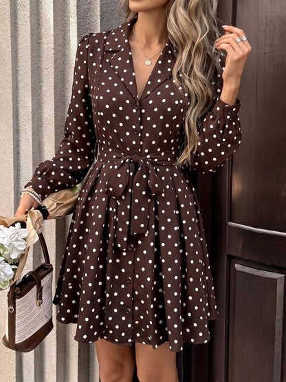 Hedvika's Polka Dot Long Sleeve Shirt Dress