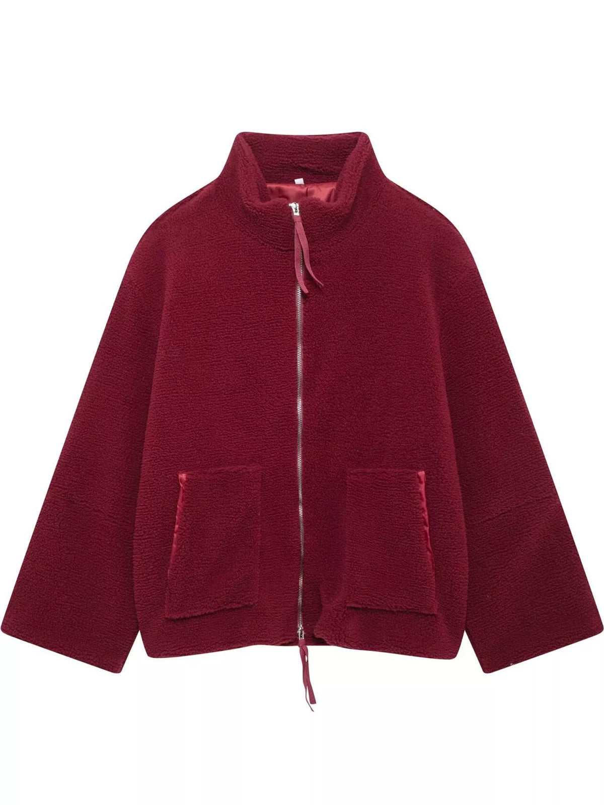 Oversized Cozy Sherpa Fleece Zip-Up Jacket