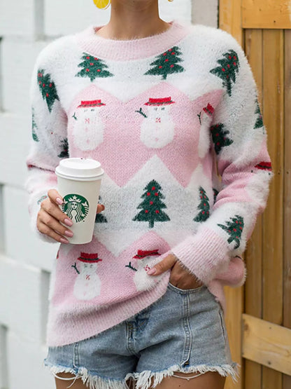 Christmas Snowman Dropped Shoulder Sweater