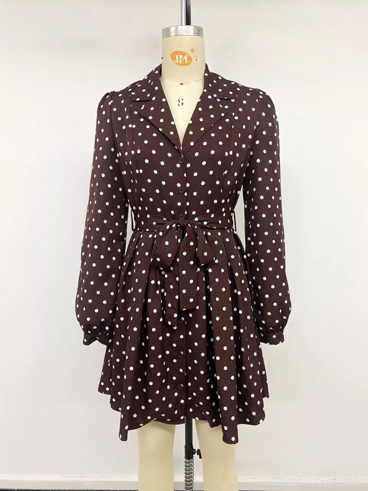 Hedvika's Polka Dot Long Sleeve Shirt Dress