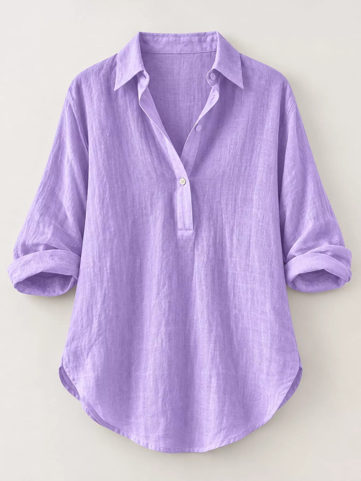 Collared Neck Long Sleeve Blouse