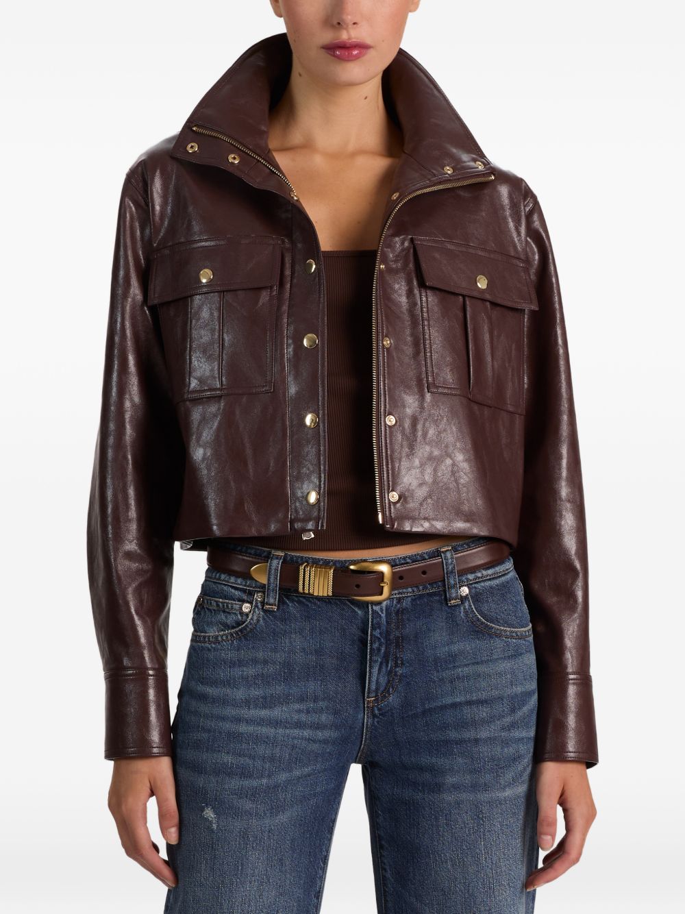 Alice + Olivia James vegan leather jacket