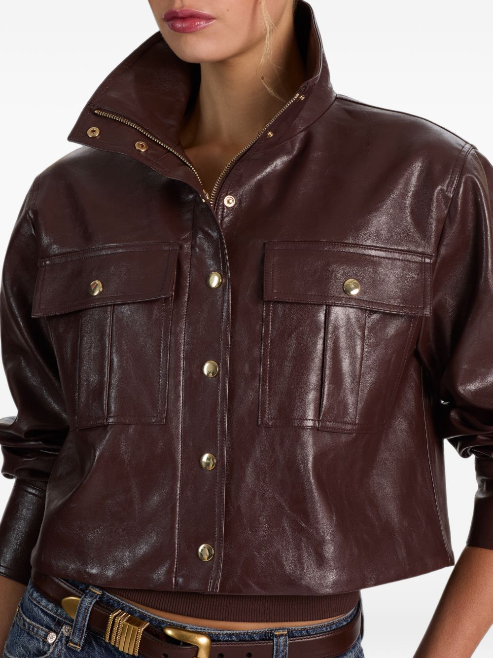 Alice + Olivia James vegan leather jacket