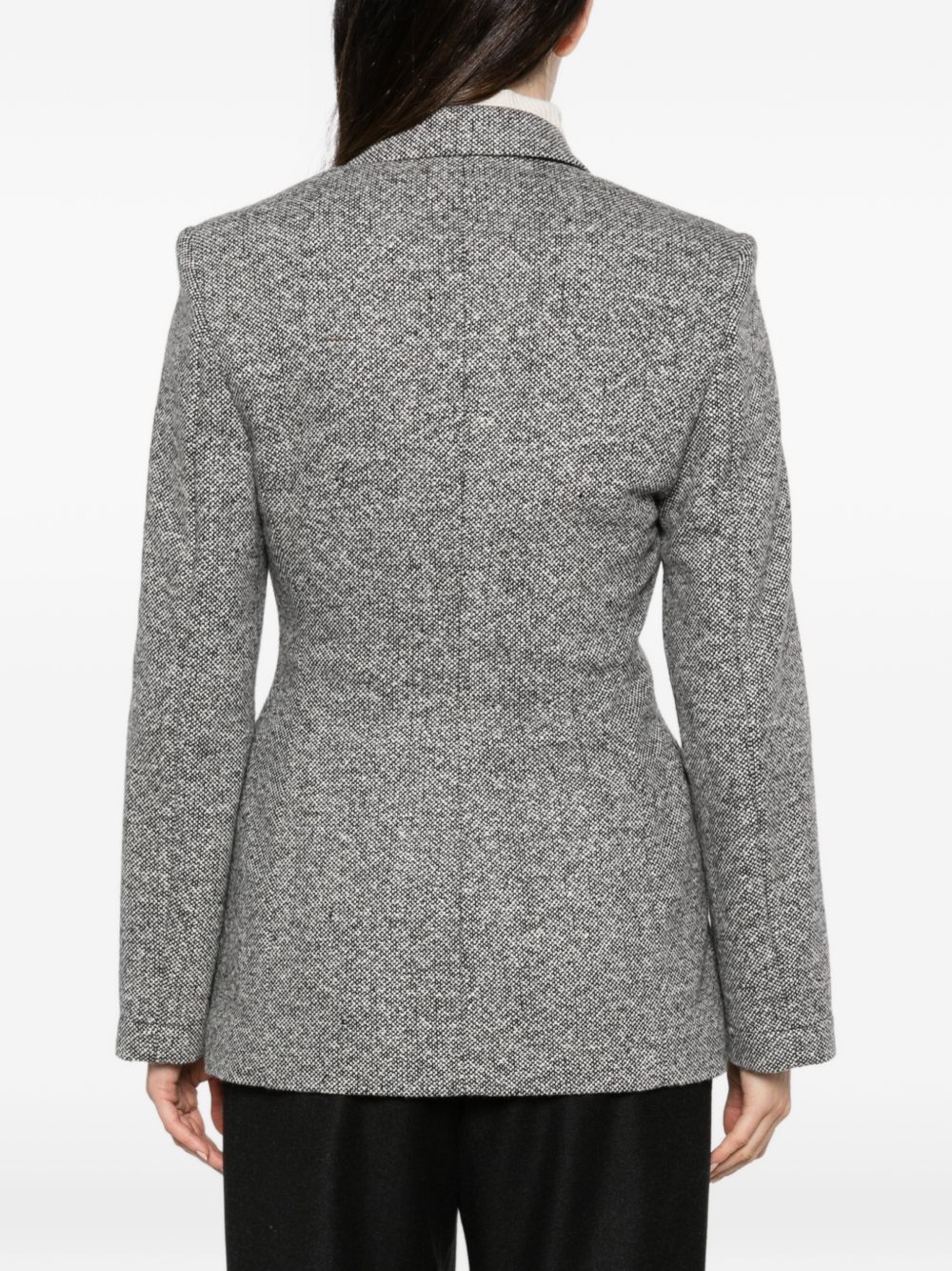 Emporio Armani Tweed Double-Breasted Blazer Jacket