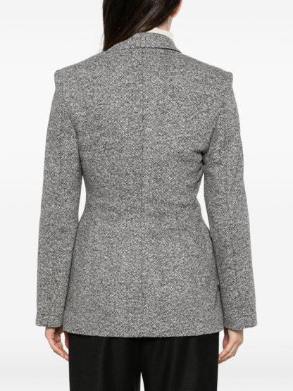Emporio Armani Tweed Double-Breasted Blazer Jacket