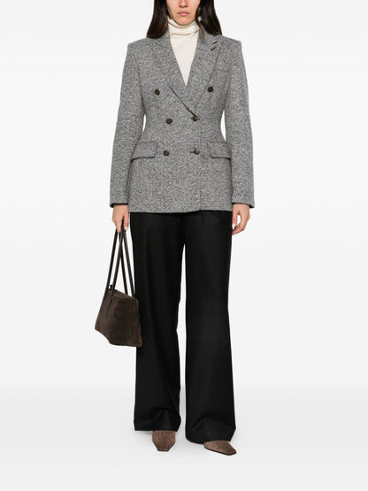 Emporio Armani Tweed Double-Breasted Blazer Jacket