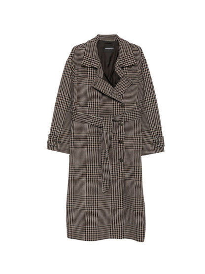 Emporio Armani Prince of Wales Check Double-Breasted Coat