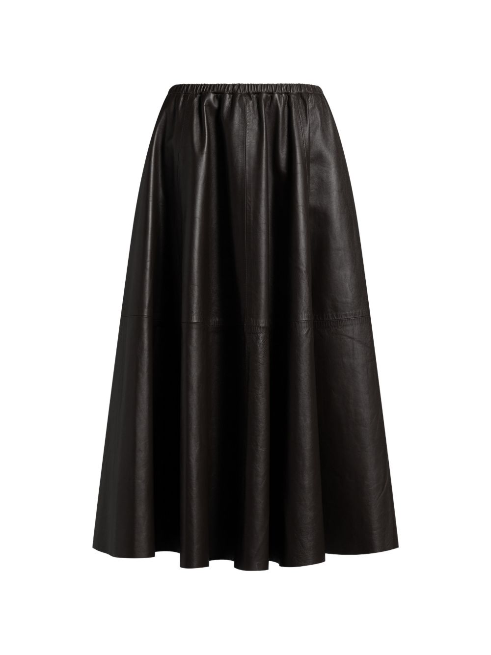 032C Faux leather midi skirt