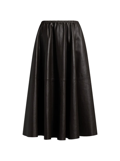 032C Faux leather midi skirt