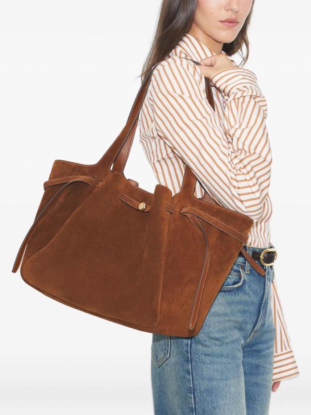 Tory Burch Romy suede leather tote