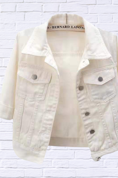 Full Size Cropped Denim Jacket Plus Size