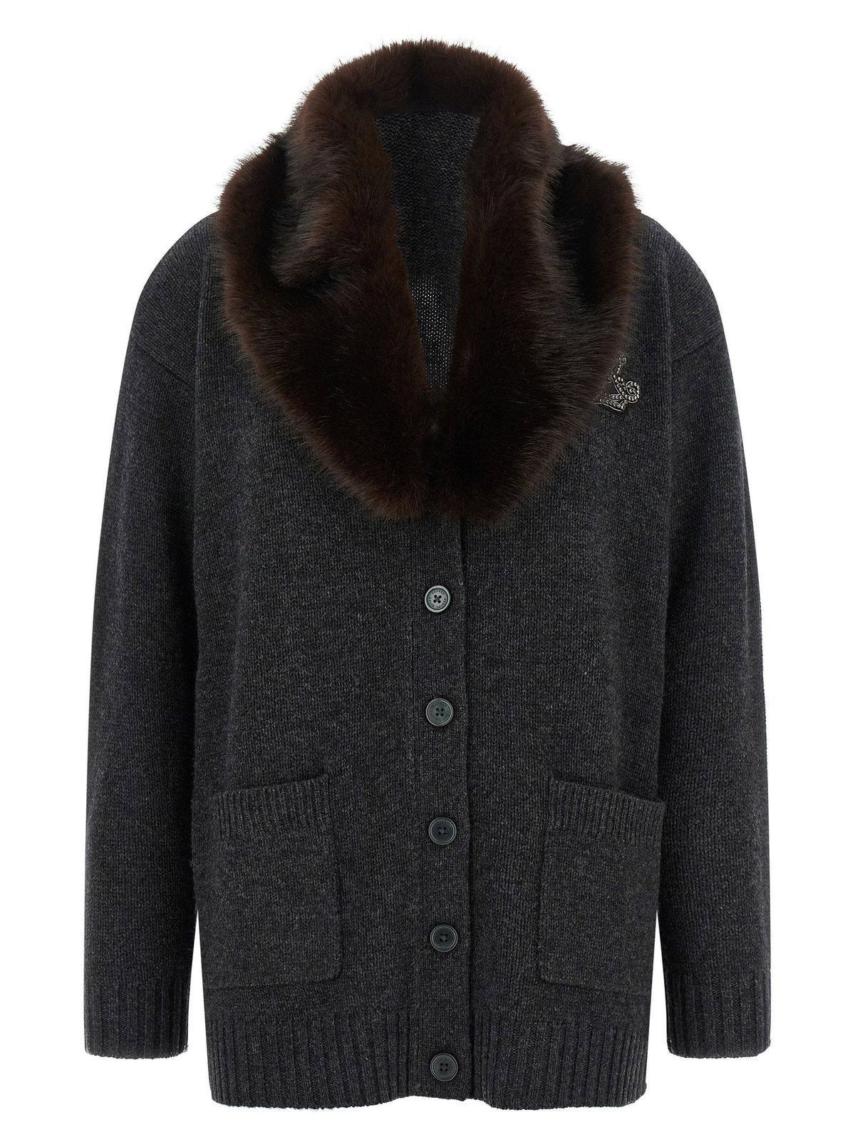 Lauren Ralph Lauren Fur Insert Cardigan