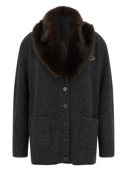Lauren Ralph Lauren Fur Insert Cardigan
