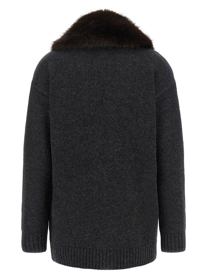 Lauren Ralph Lauren Fur Insert Cardigan