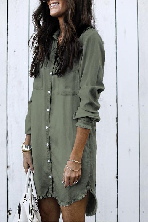 Hot Sale Button Down Denim Shirt Dress ( 4 Colors)