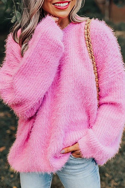 Winter Crewneck Long Sleeve Loose Sweater