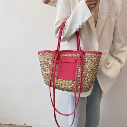 Clidress Summer Woven Tote Bag Handbag