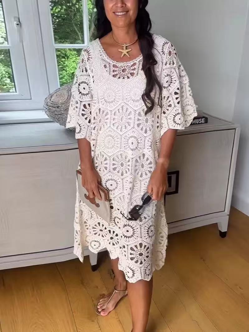 Clidress Boho Cover Up Crochet Dress