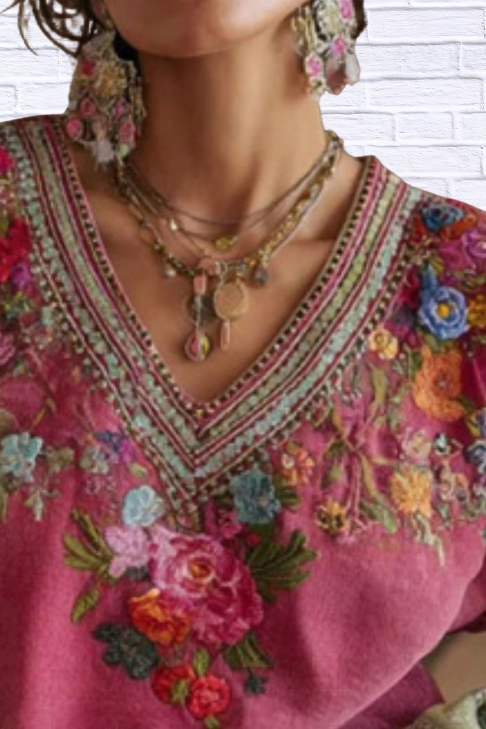 Plus Size Floral V-Neck Blouse for Women | Elegant Boutique Fashion Top