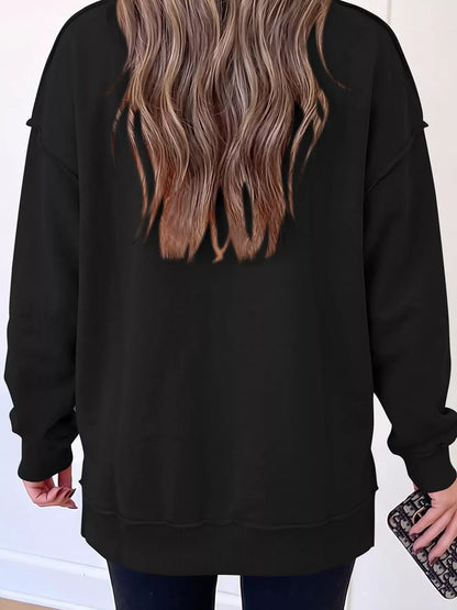Sequin Santa Bow High Neck Sweatshirt