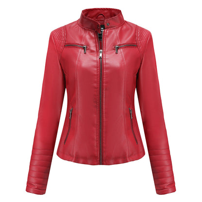 Sexy Day to Night Faux Leather Jacket Red