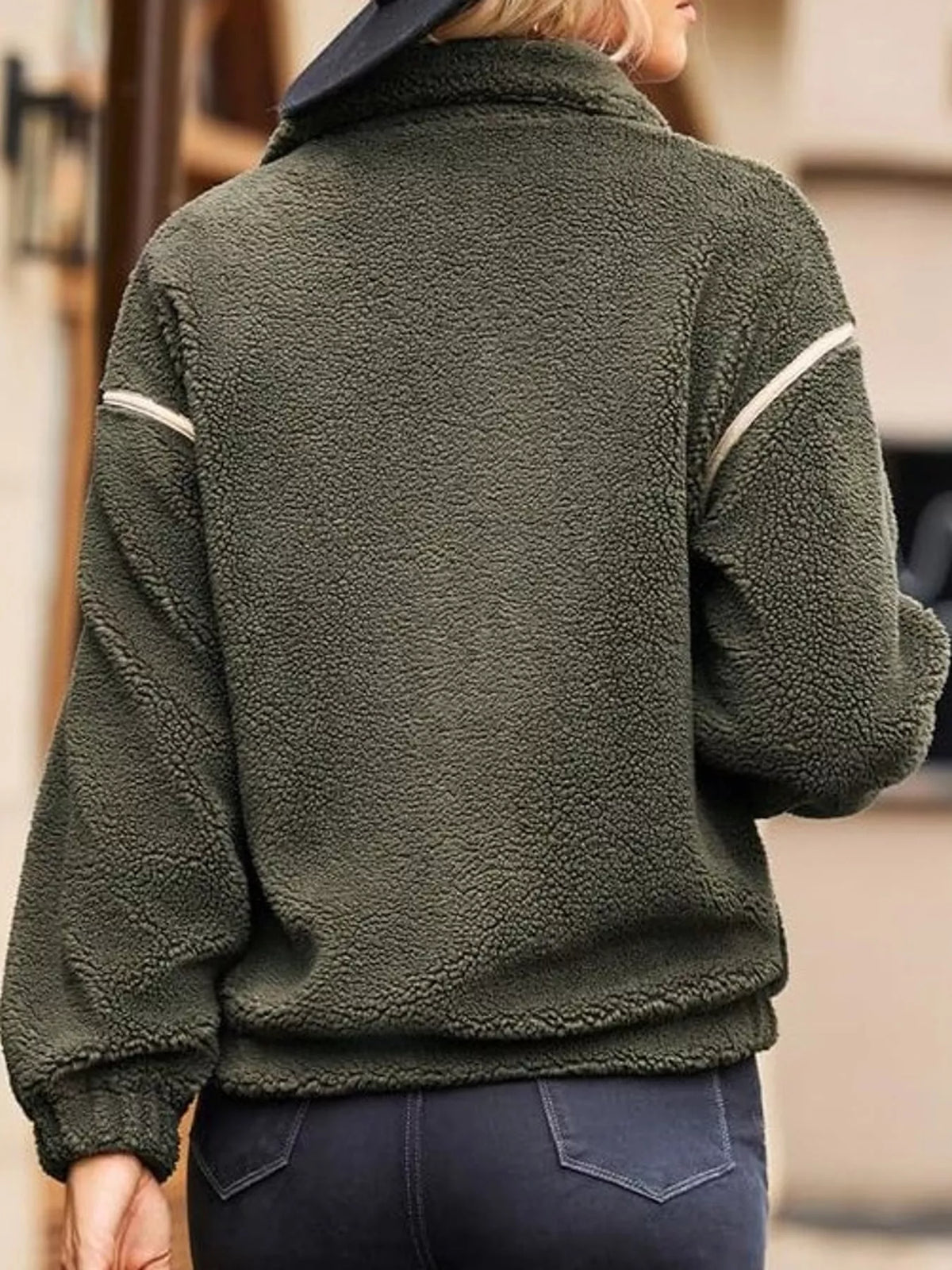 Stand Collar Cozy Sherpa Fleece Zip-Up Jacket