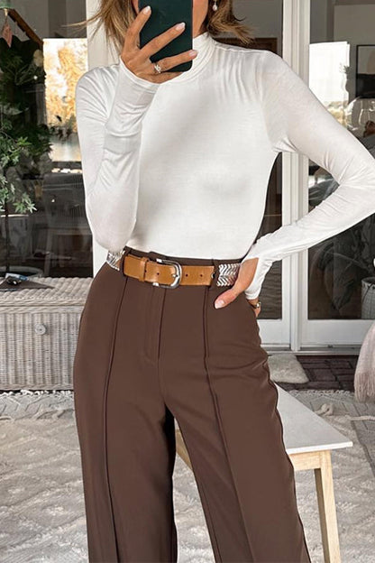 Turtleneck Long Sleeves Basic Bottoming Shirt