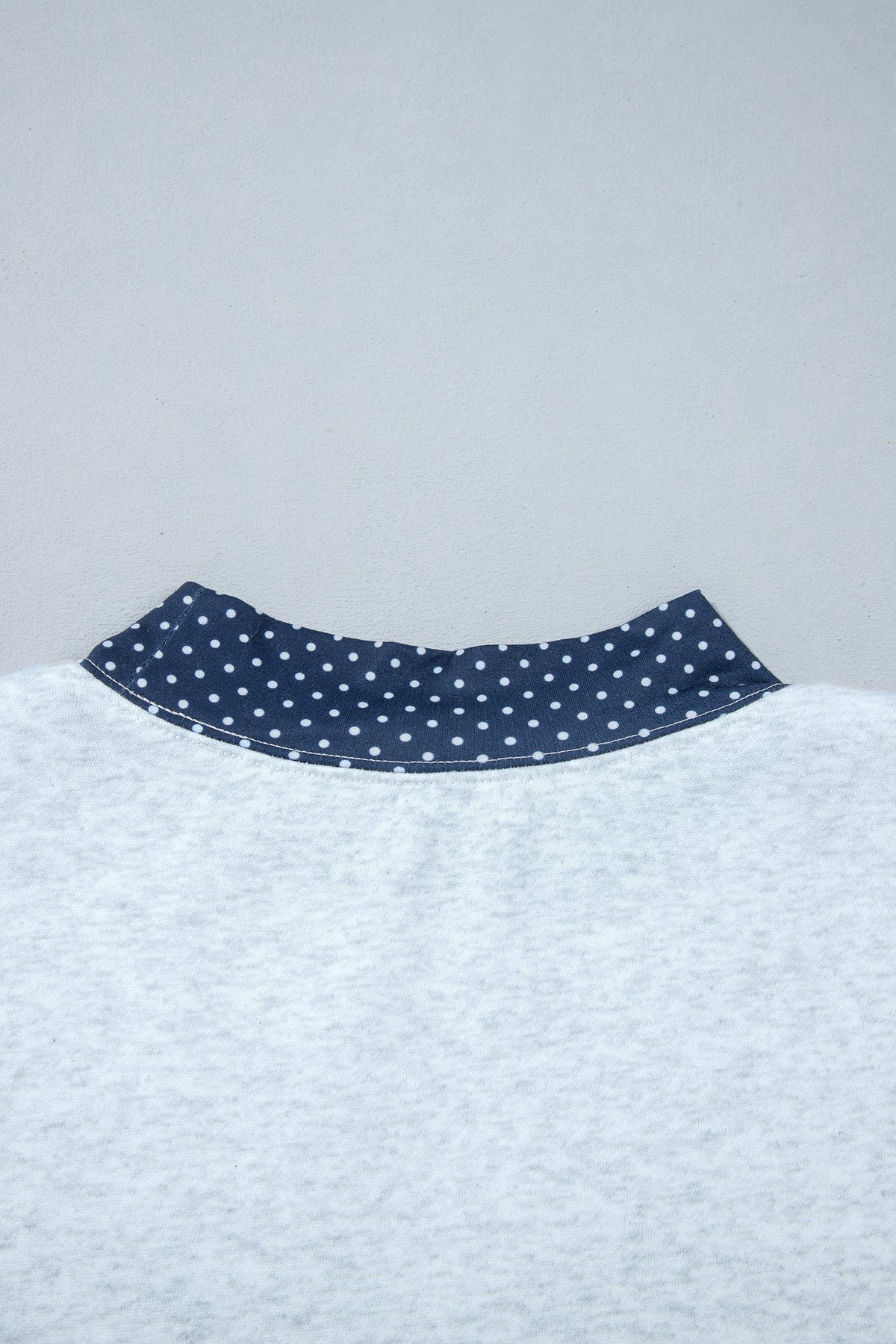 Light Grey Polka Dot Contrast Trim JESUS Letter Graphic Sweatshirt