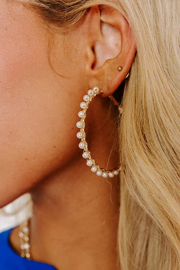 Little Pearl Grove Hoop Earrings