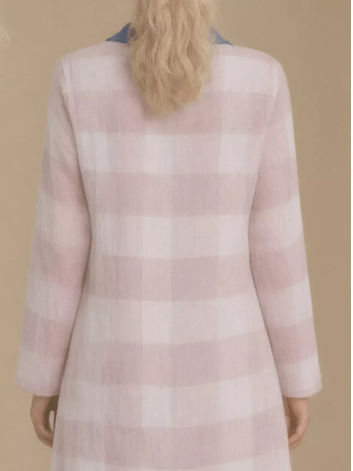 Plus Size Denim Collar Plaid Shirt Dress
