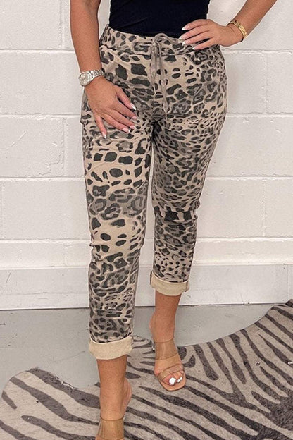 Drawstring Wasit Printed Comfy Joggers