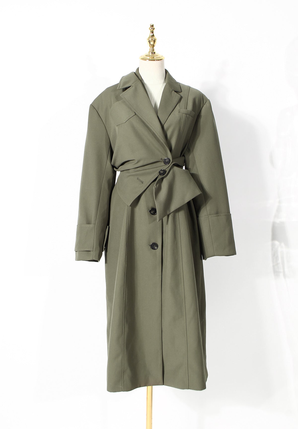 Deconstruction Detachable Wide Shoulder Coat
