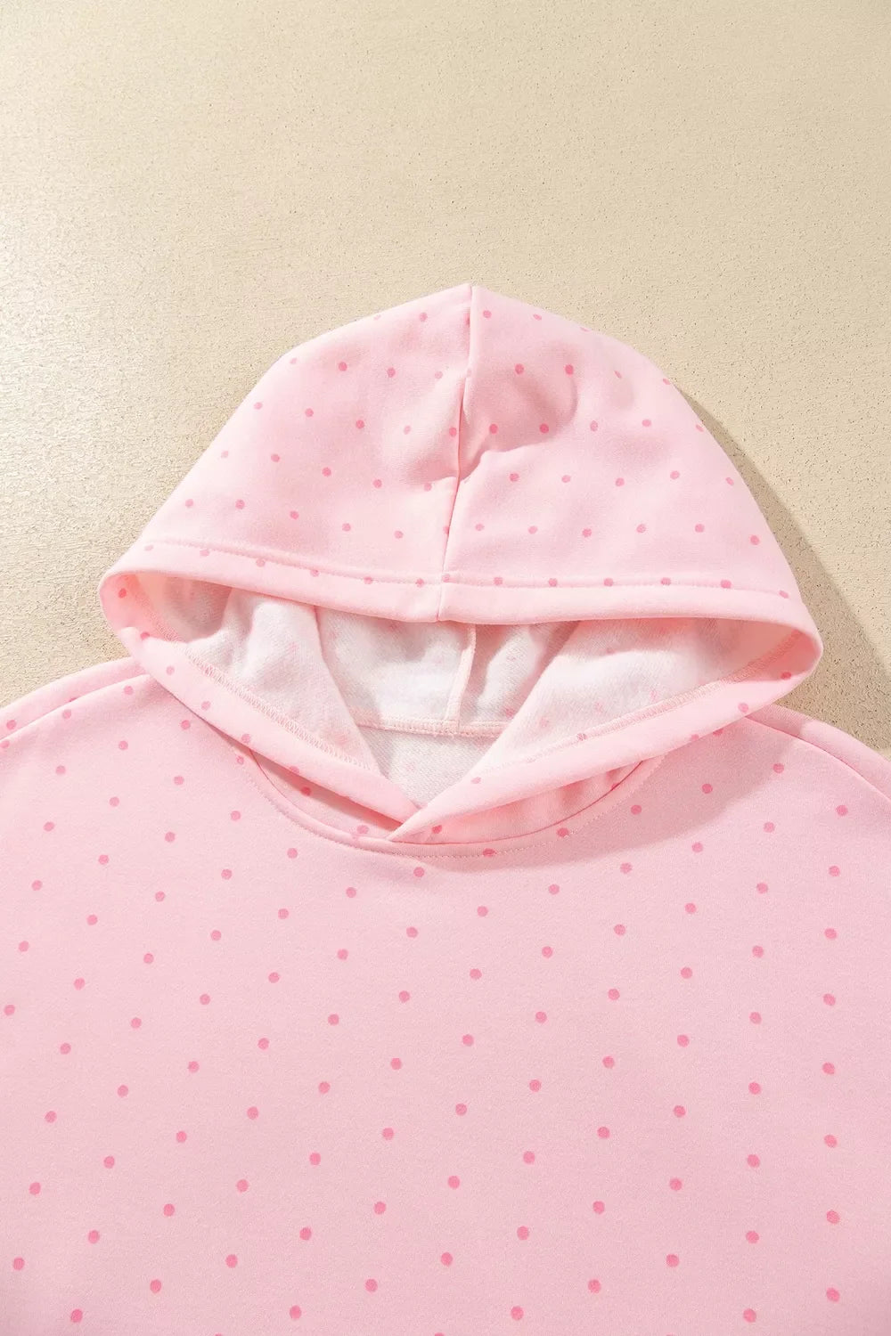 Polka Dot Printed Oversized Hoodie Casual Shorts 2pcs Set