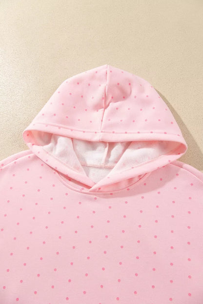 Polka Dot Printed Oversized Hoodie Casual Shorts 2pcs Set