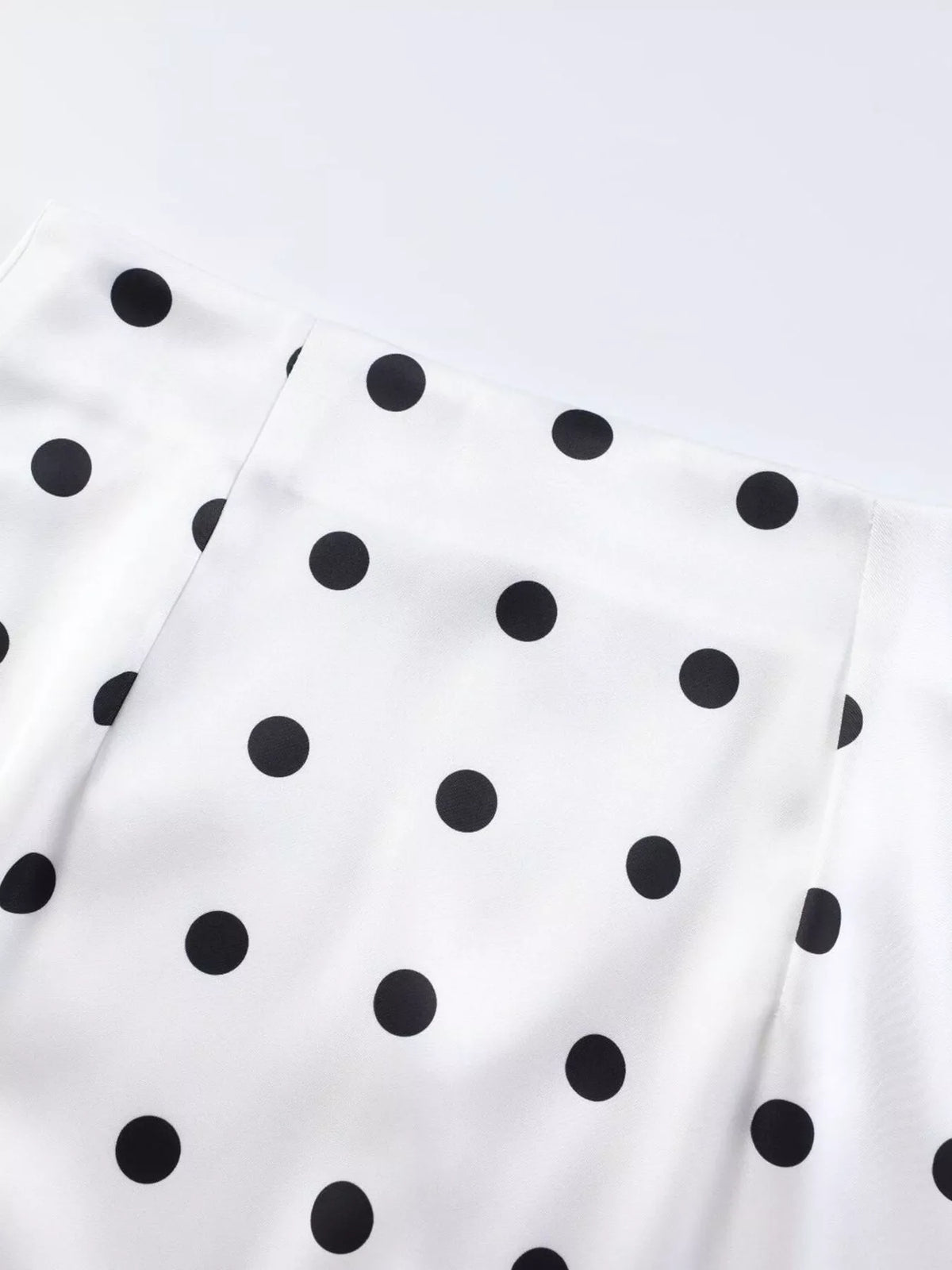 Polka Dot Midi Skirt with Lace Trim