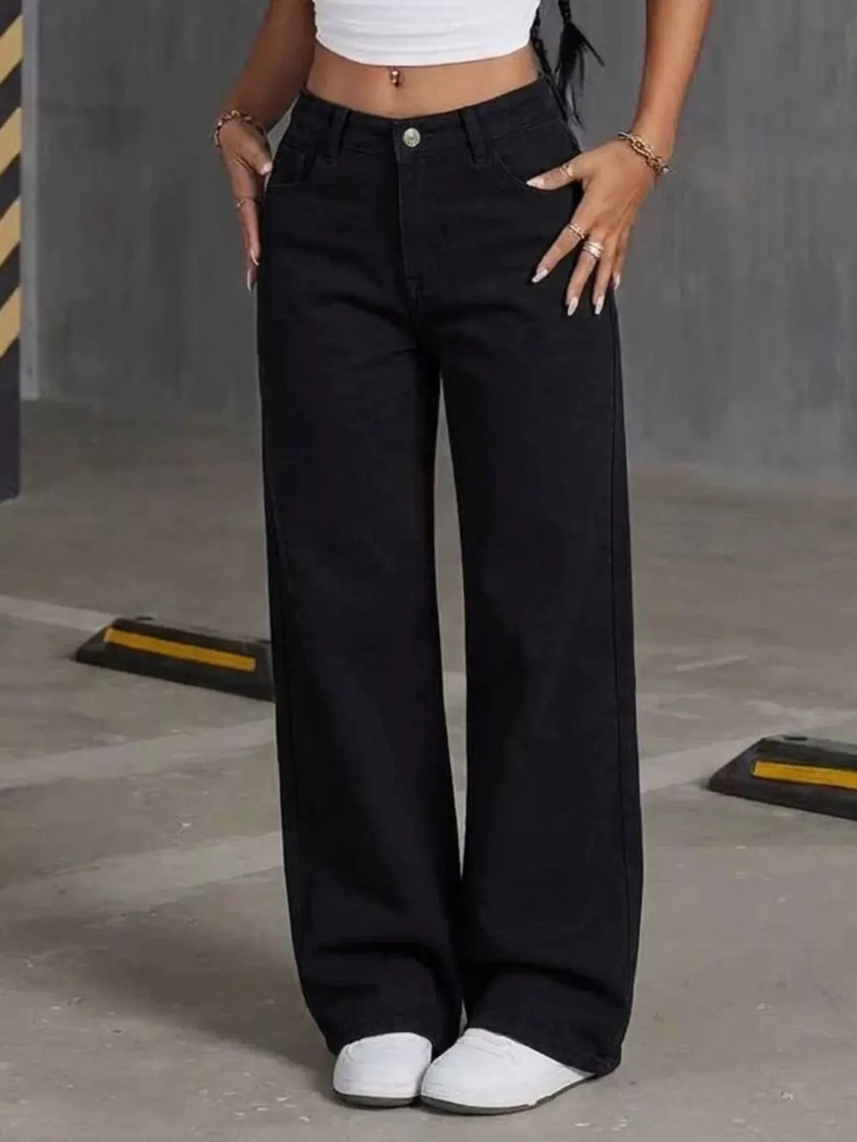 High-Waisted Wide-Leg Jeans