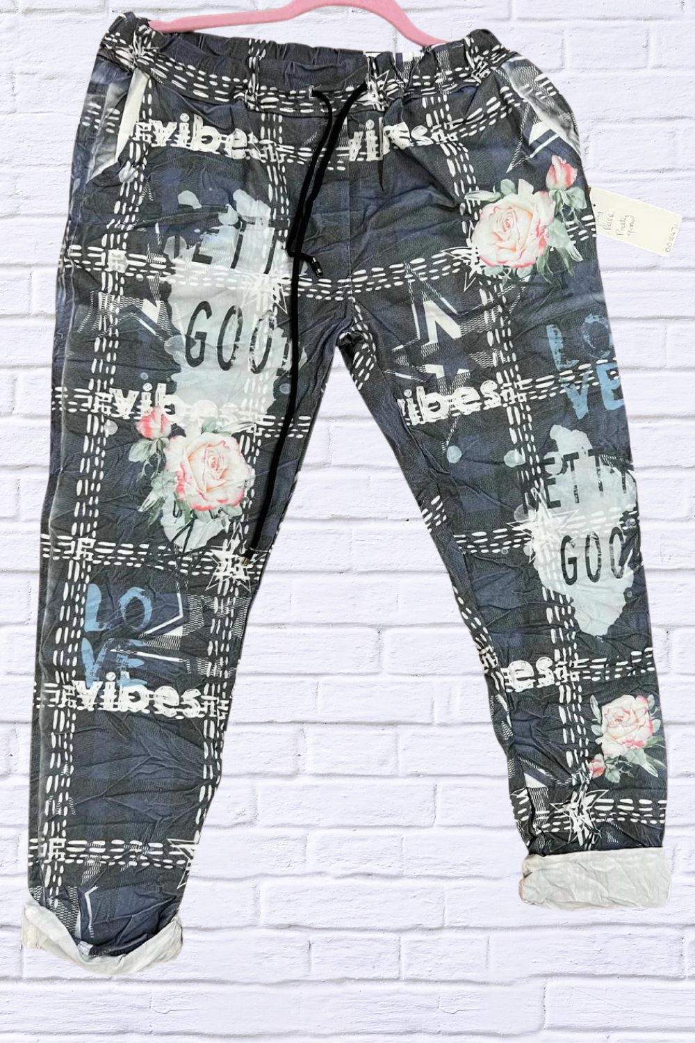 Printed Cotton Sateen Pants / Many Prints Pretty Good Vibes