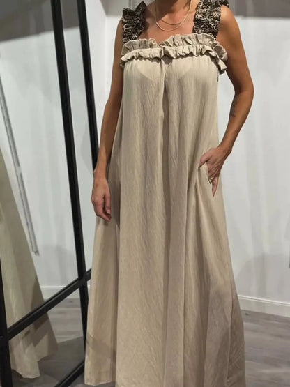 Full Size Ruffled Strap Flowy Maxi Dress Plus Size