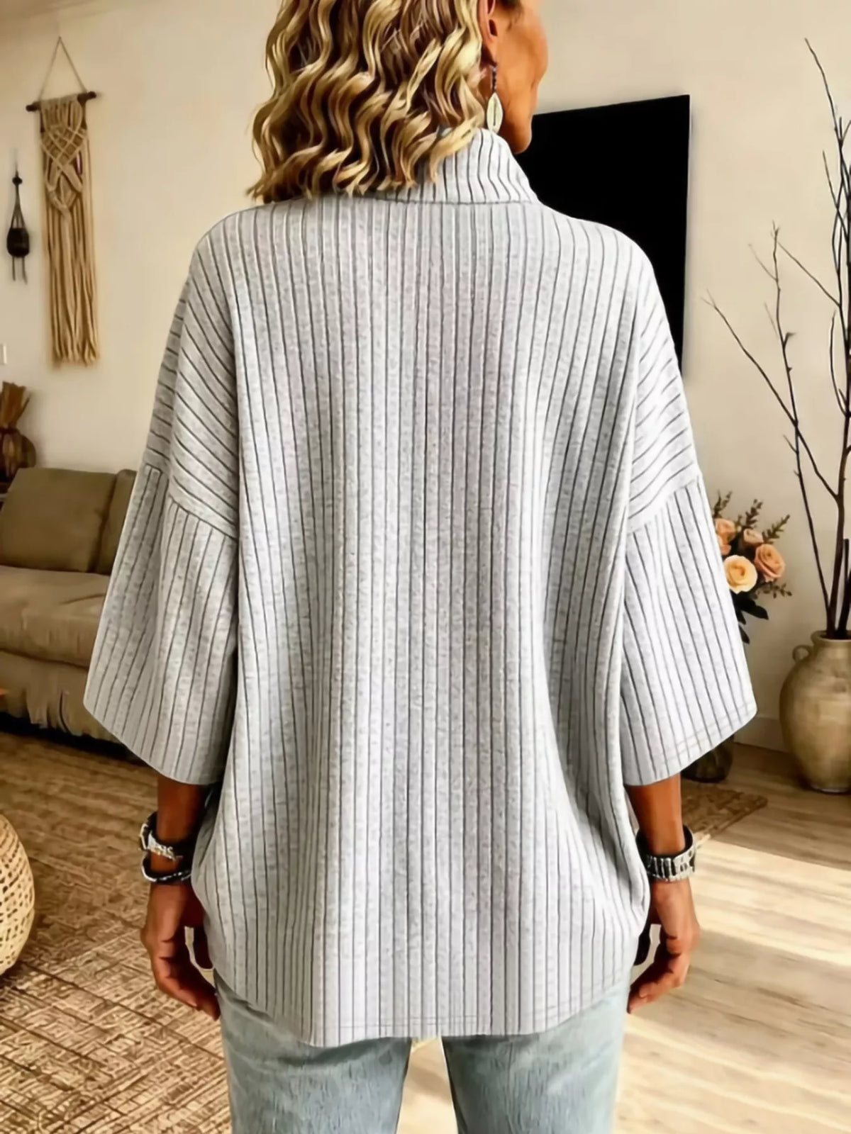 Half-Zip Ribbed Knit Top