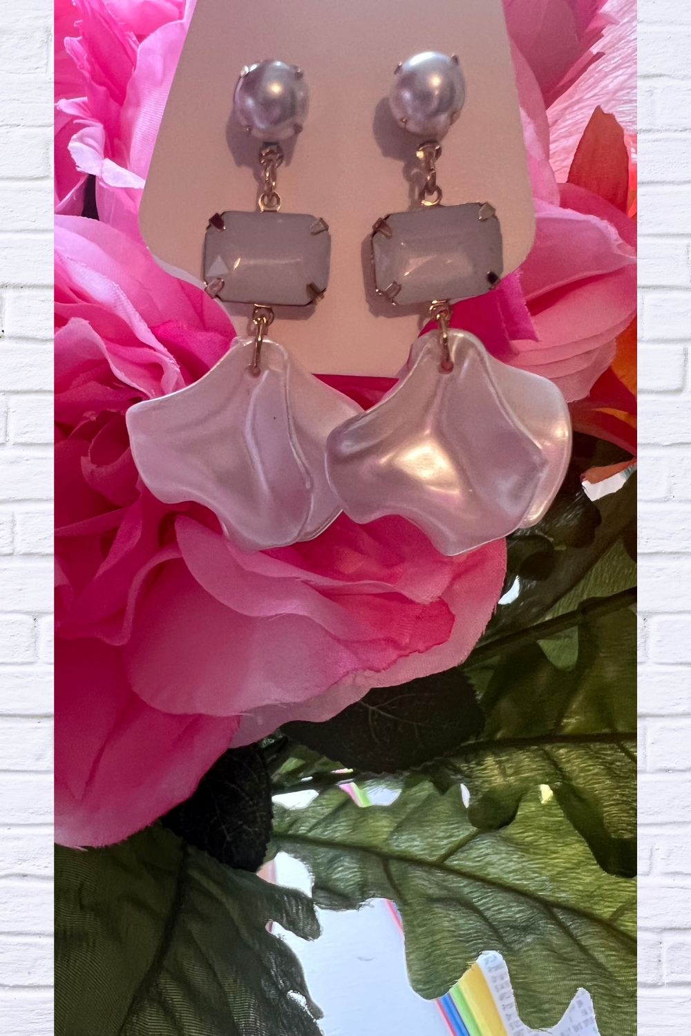 Pearlescent Petal Drop Earrings