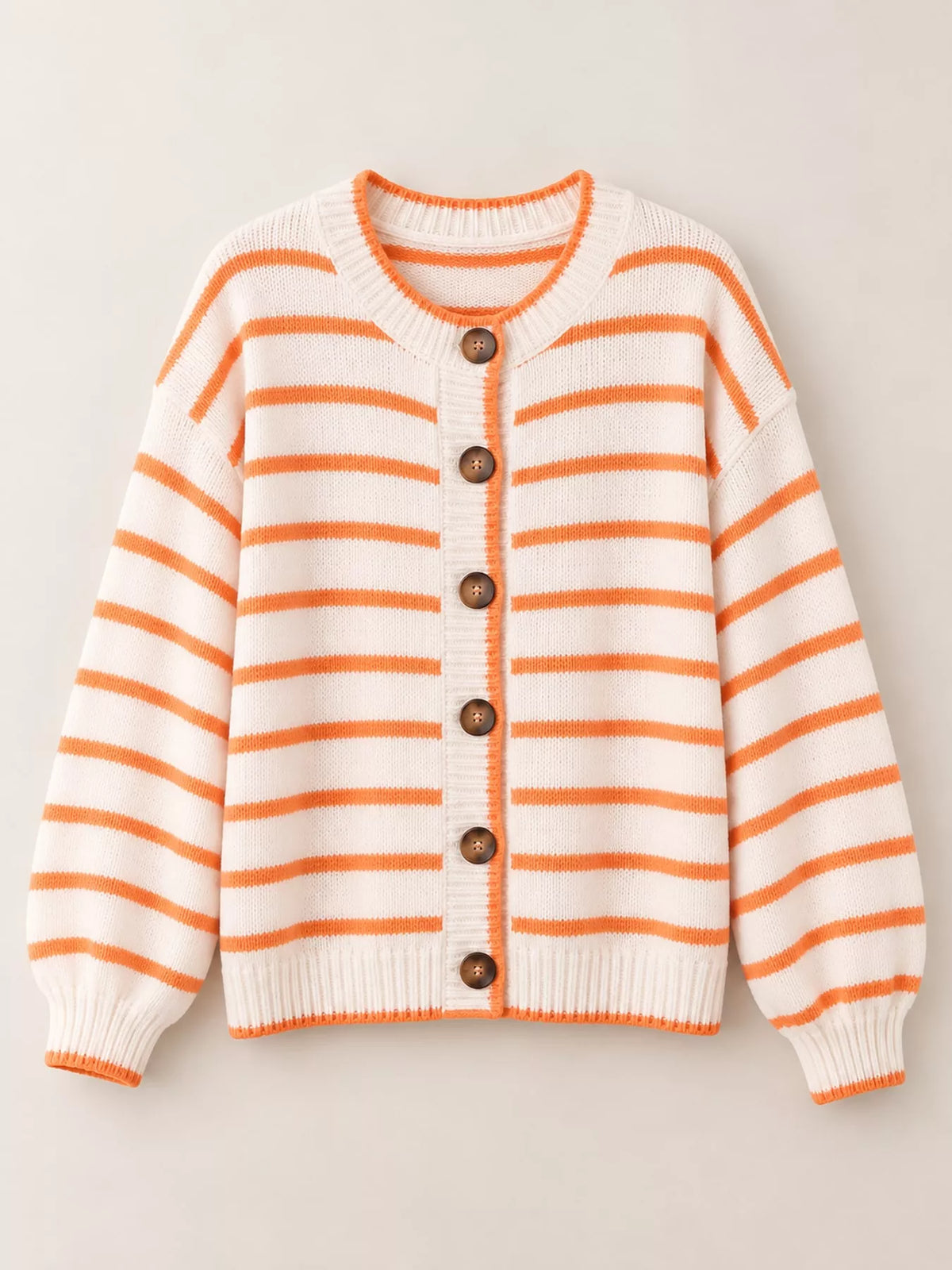 Striped Knit Cardigan for Women – Relaxed Button-Down Sweater