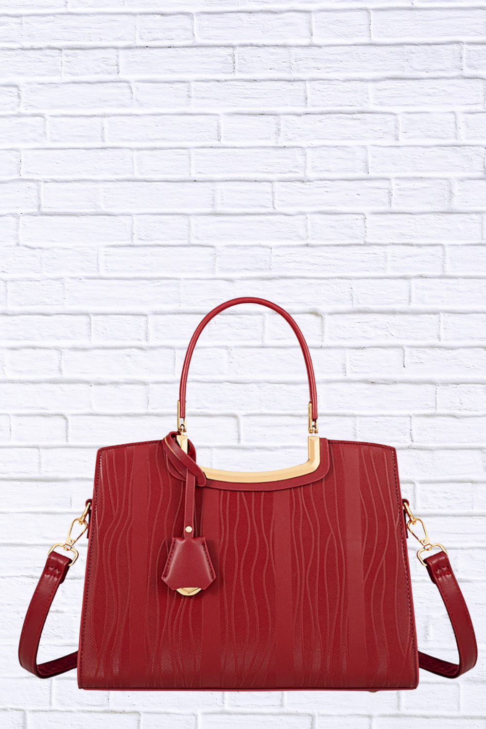 Textured Leather Top Handle Handbag | Elegant Boutique Bag