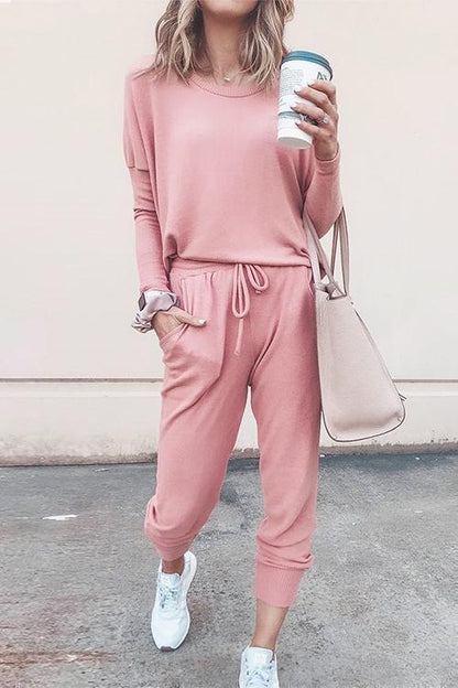 Clidress Comfy T-shirt&Pants Two Pieces Set