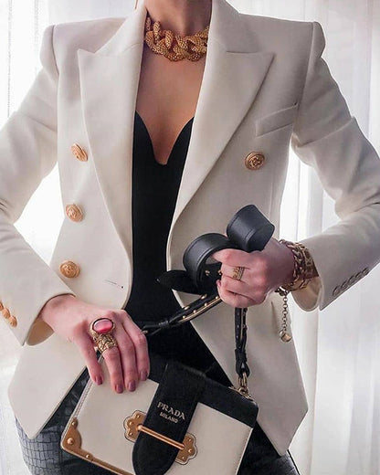 Clidress Double Breasted Leisure Suit Blazer