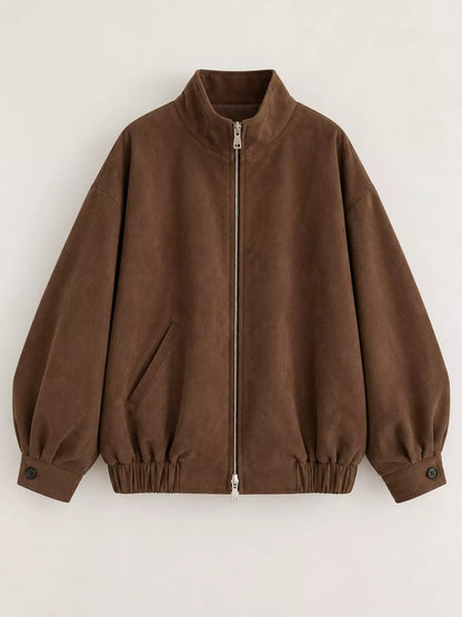 Stand Collar Zip Up Jacket